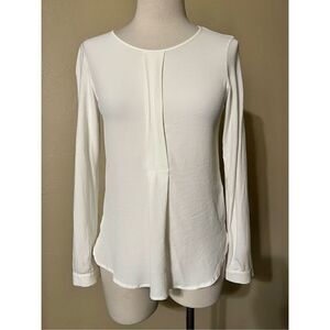 Anna Seravalli Italian Made White Long Sleeve Blouse Size Small